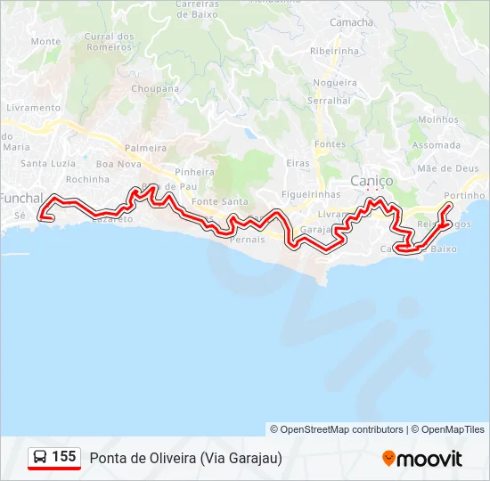 155 Bus Line Map