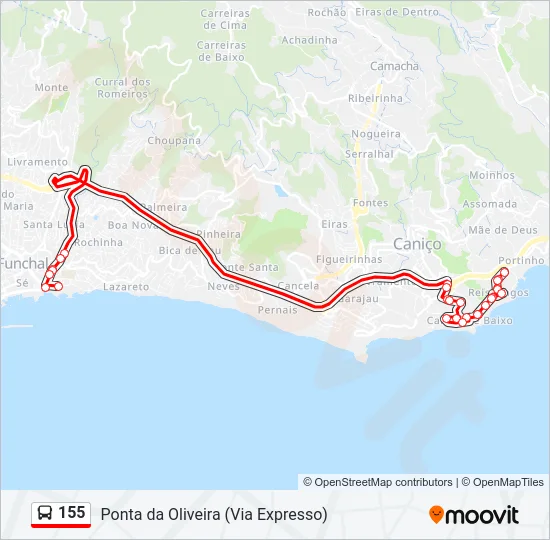 155 Bus Line Map
