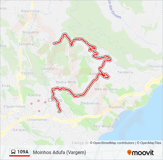 109A Bus Line Map