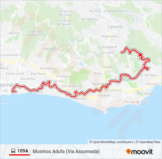 109A Bus Line Map