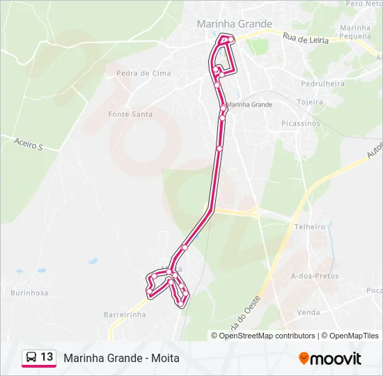13 Bus Line Map