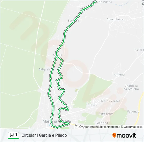 1 Bus Line Map