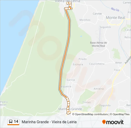 14 Bus Line Map