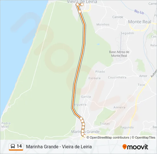 14 Bus Line Map