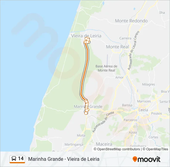 14 Bus Line Map