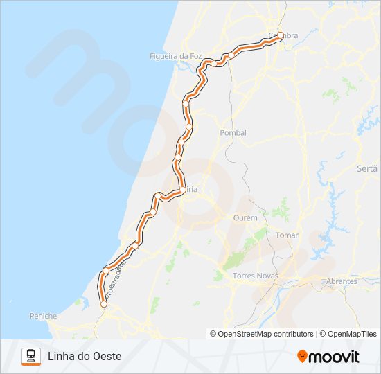 Mapa da linha do  L. OESTE.