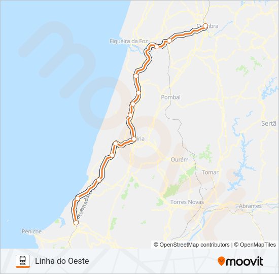 Mapa da linha do  L. OESTE.