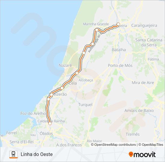 Mapa da linha do  L. OESTE.