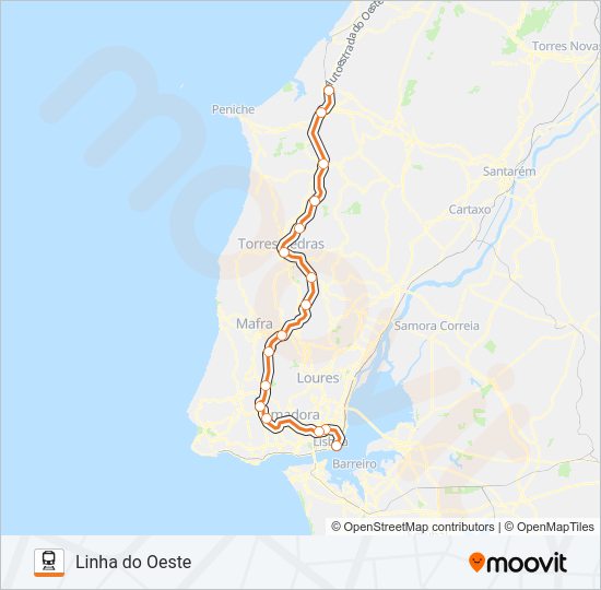 Mapa da linha do  L. OESTE.