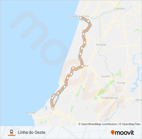 Mapa da linha do  L. OESTE.
