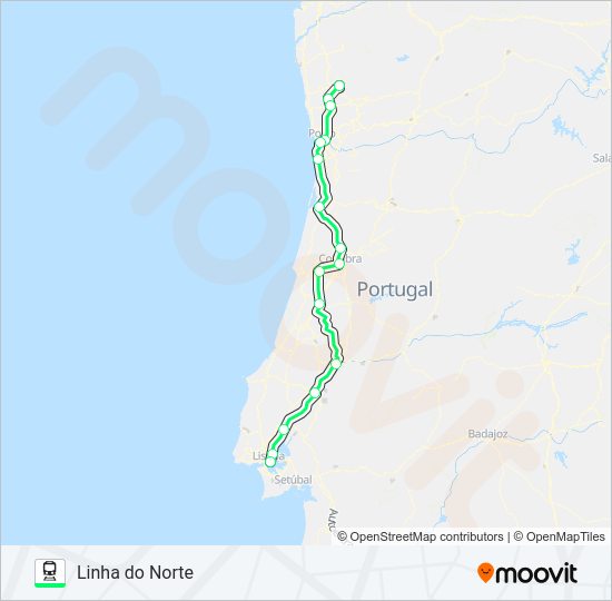 Mapa da linha do  L. NORTE.