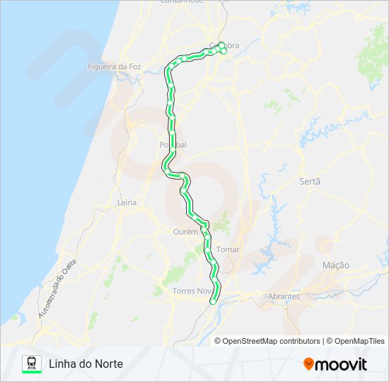 Mapa da linha do  L. NORTE.
