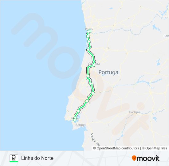 Mapa da linha do  L. NORTE.