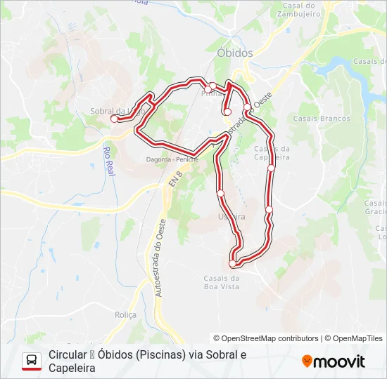 CAPELEIRA - SOBRAL - PINHAL Bus Line Map