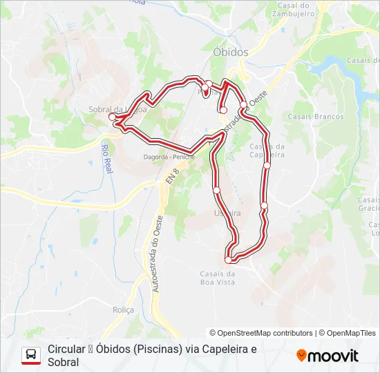 CAPELEIRA - SOBRAL - PINHAL Bus Line Map