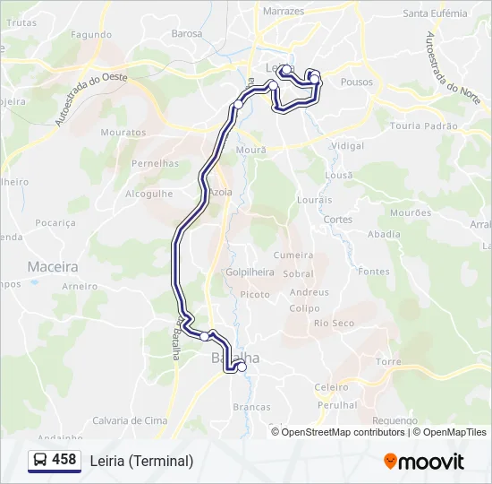458 Bus Line Map