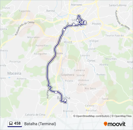 458 Bus Line Map