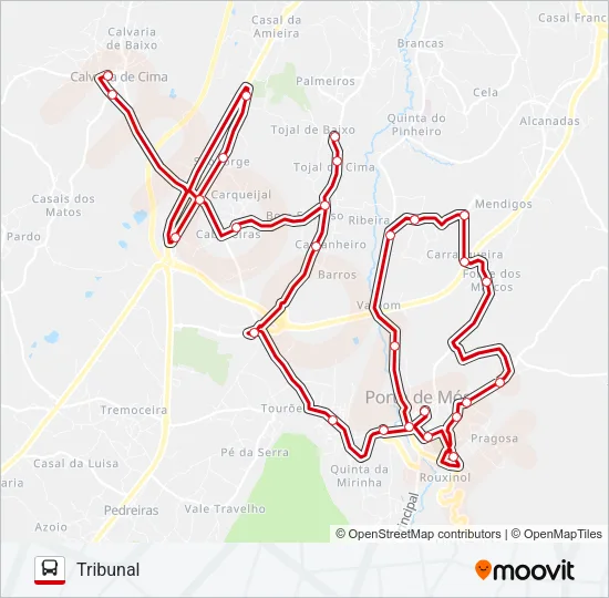VERMELHA Bus Line Map