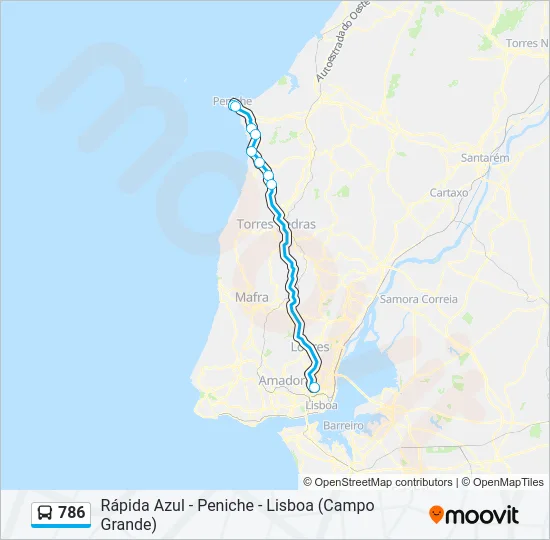 786 Bus Line Map