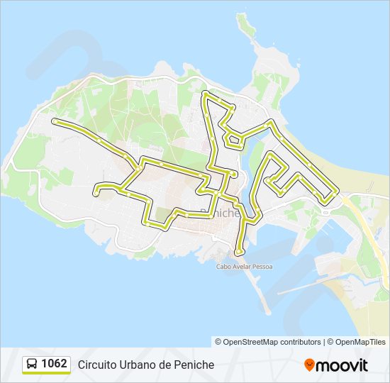 Mapa da linha do autocarro 1062.