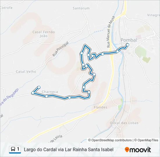 1 Bus Line Map