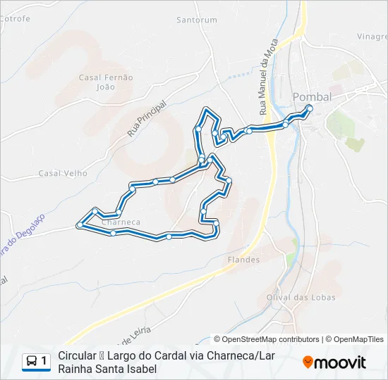 1 Bus Line Map