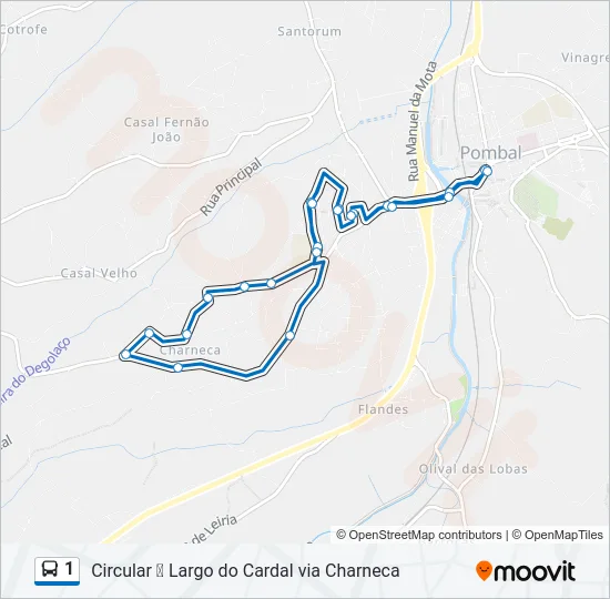 1 Bus Line Map