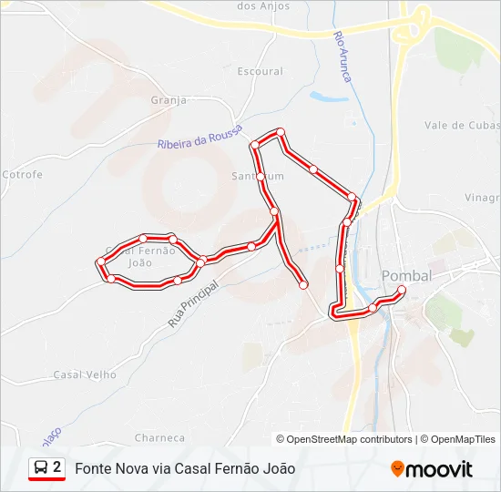2 Bus Line Map
