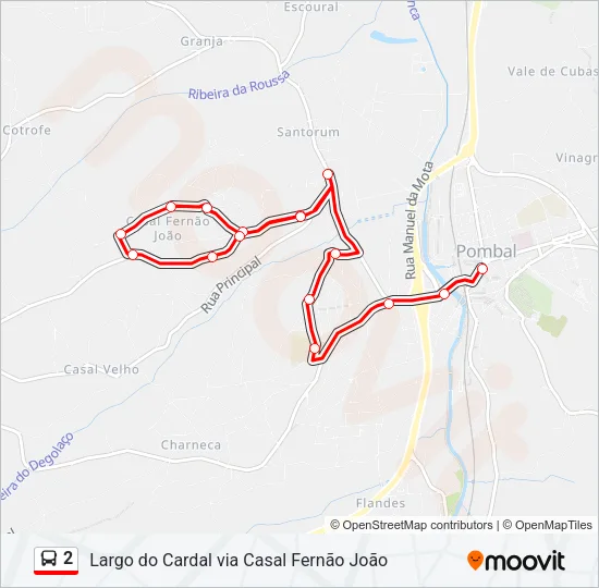 2 Bus Line Map
