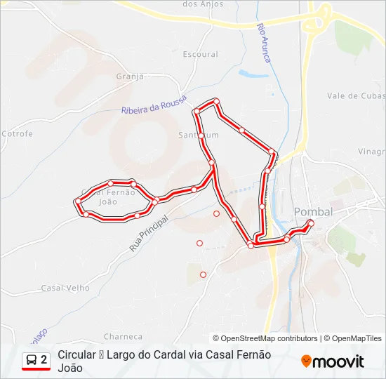 2 Bus Line Map