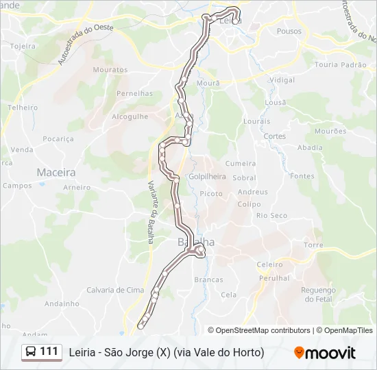 111 Bus Line Map