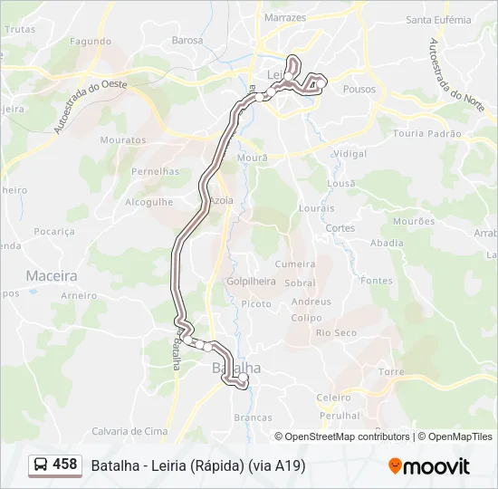 458 Bus Line Map