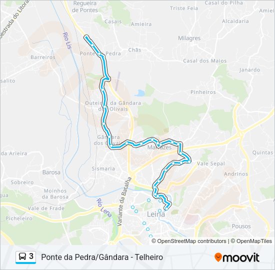 3 Bus Line Map