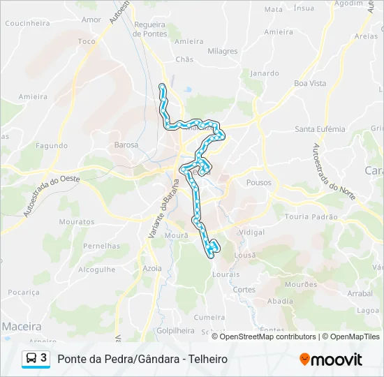 3 Bus Line Map