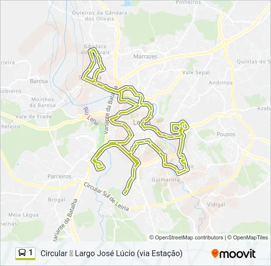 1 Bus Line Map