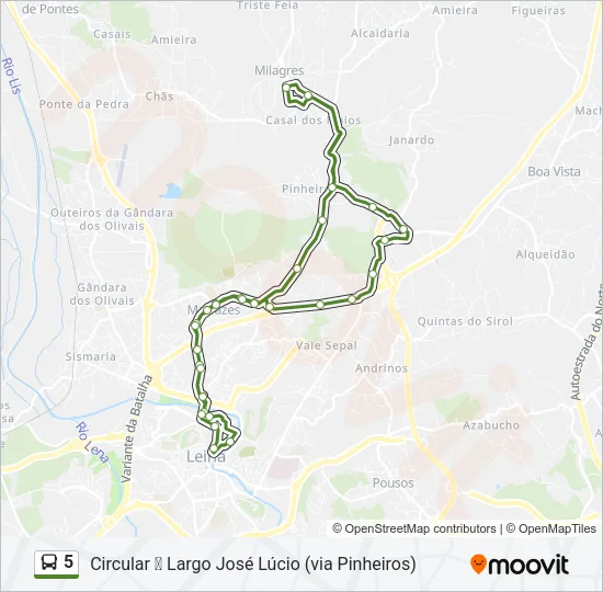 5 Bus Line Map