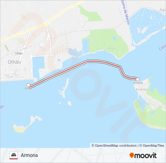 OLHÃO - ARMONA Ferry Line Map