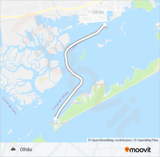 OLHÃO - CULATRA - FAROL Ferry Line Map