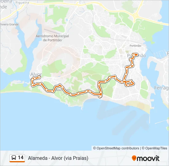14 Bus Line Map