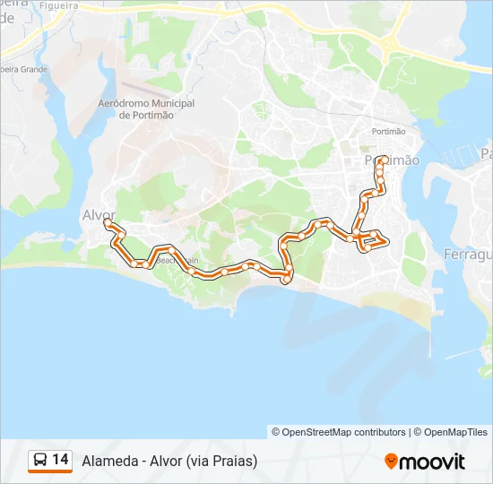 14 Bus Line Map