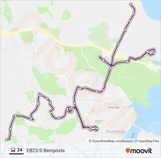 34 Bus Line Map