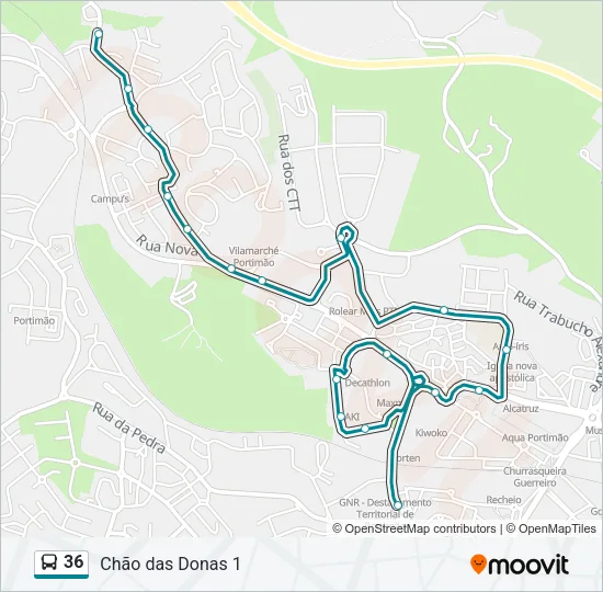 36 Bus Line Map