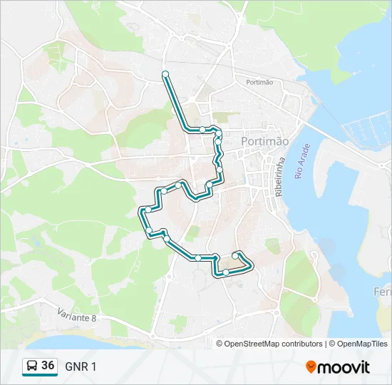 36 Bus Line Map
