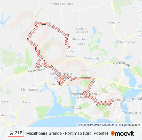 21P Bus Line Map