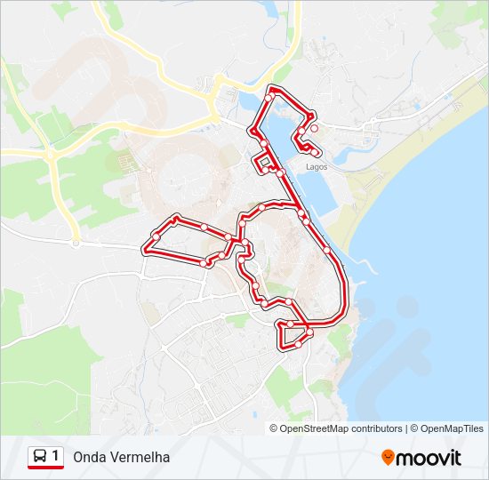 Mapa da linha do autocarro 1.