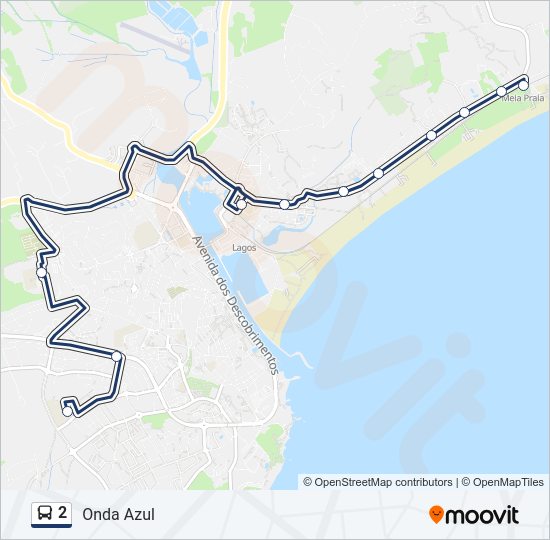 Mapa da linha do autocarro 2.
