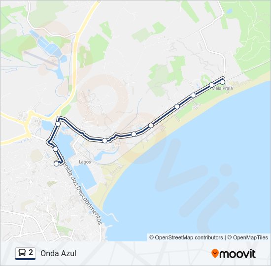 Mapa da linha do autocarro 2.
