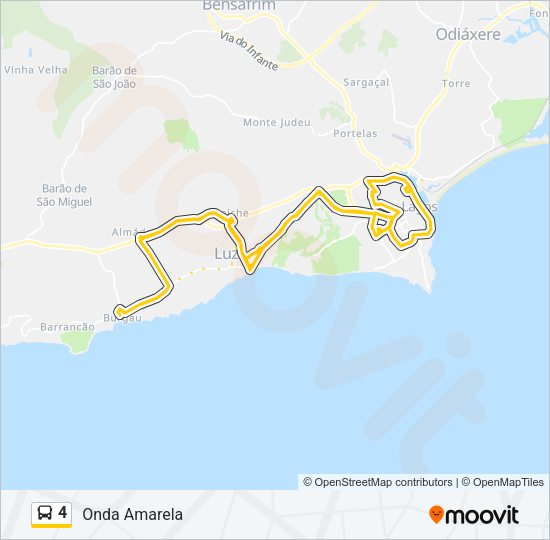 Mapa da linha do autocarro 4.