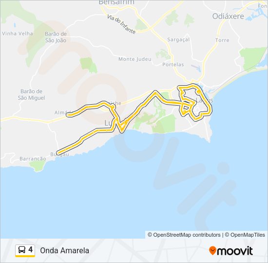 Mapa da linha do autocarro 4.