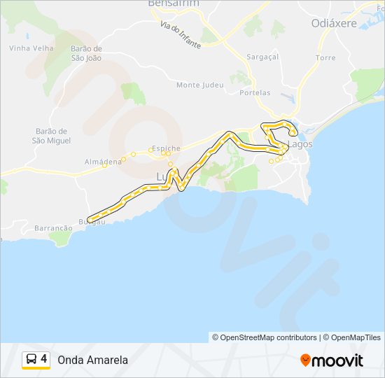 Mapa da linha do autocarro 4.